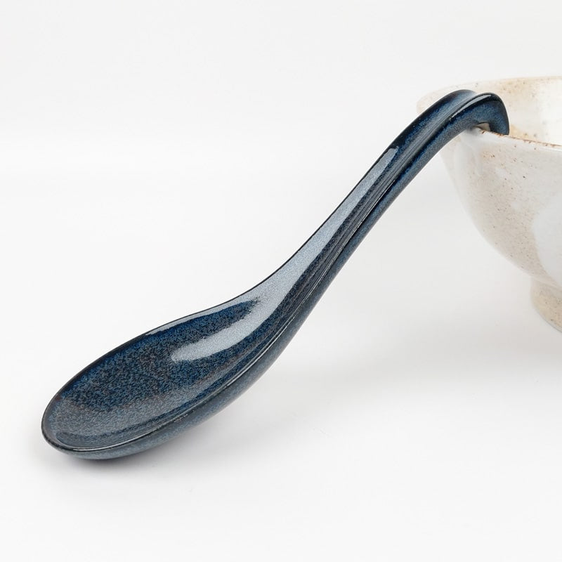 Cuillère à Ramen Japonaise Bleu