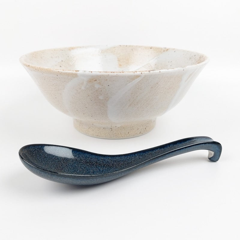 Cuillère à Ramen Japonaise Bleu