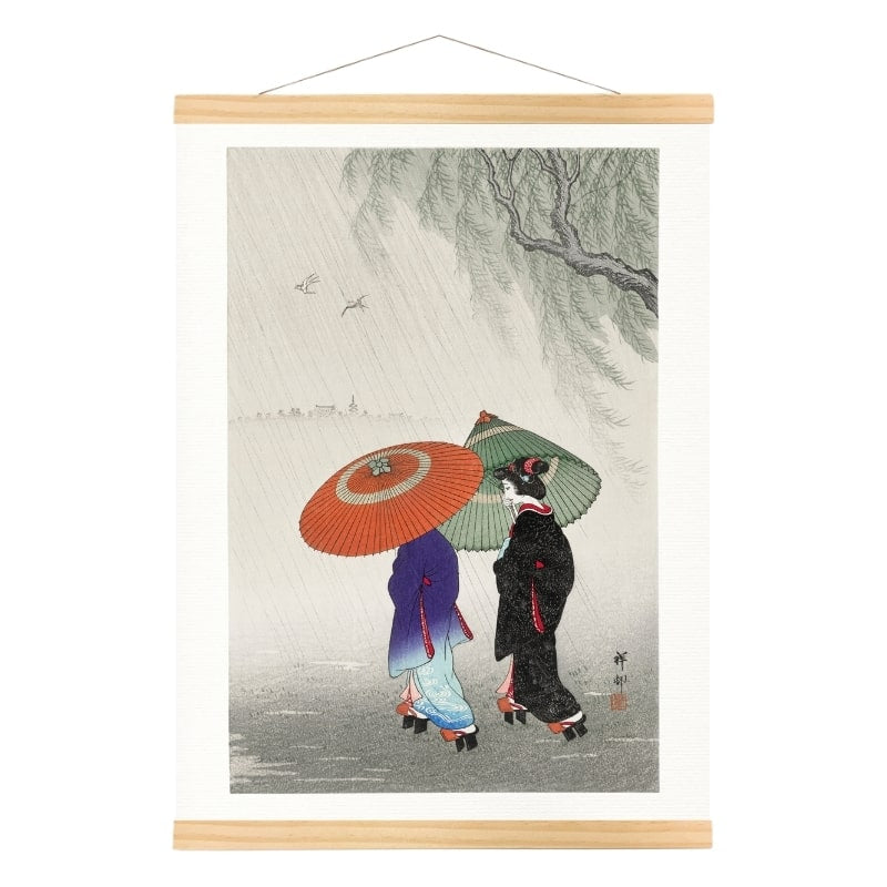 Estampe Japonaise Deux Femmes sous la Pluie - A3