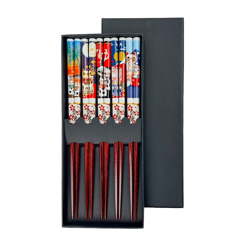 Coffret Baguettes Japonaises Maneki Neko