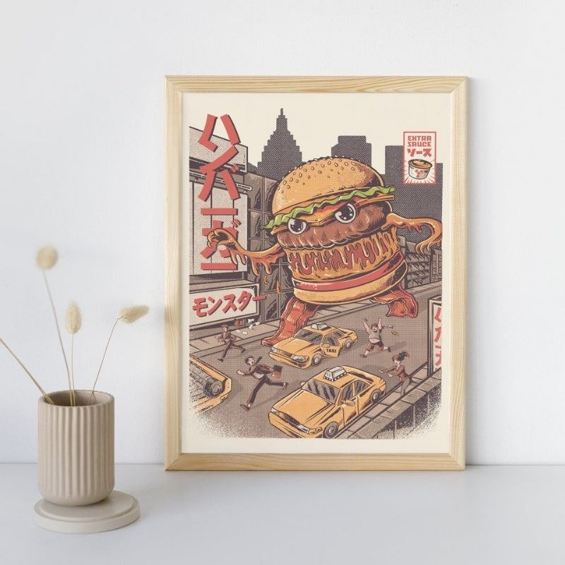 Affiche Japonaise Burgerzilla - A3