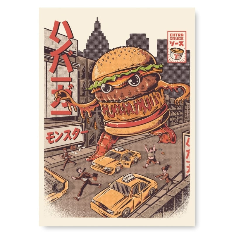 Affiche Japonaise Burgerzilla - A3