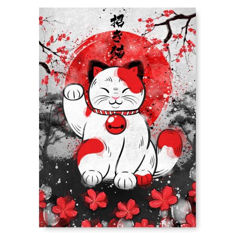 Affiche Japonaise Chat Porte-Bonheur - A3