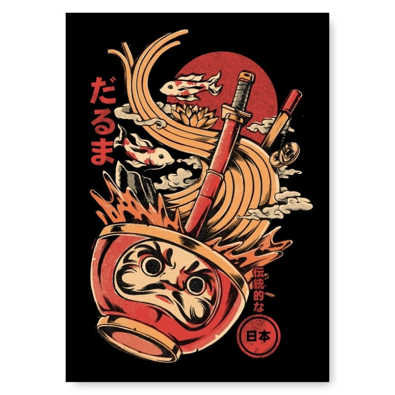 Affiche Japonaise Daruma Ramen - A3