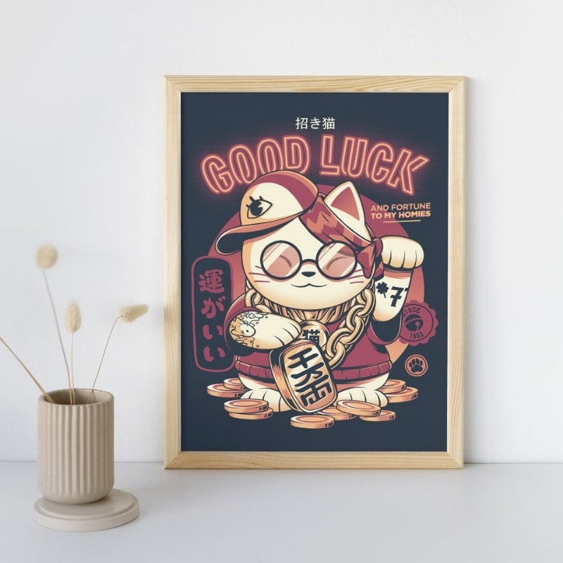 Affiche Japonaise Maneki Neko - A3