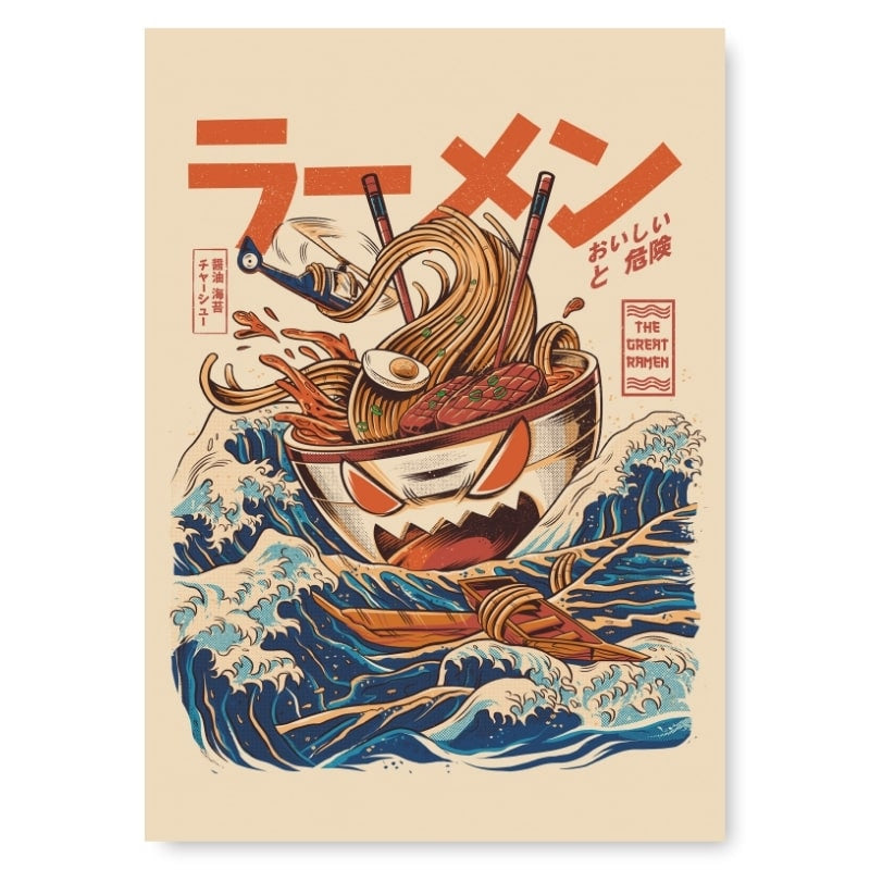 Affiche Japonaise The Great Ramen of Kanagawa - A3