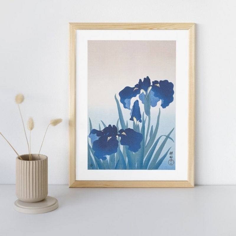 Estampe Japonaise Iris Bleu - A3