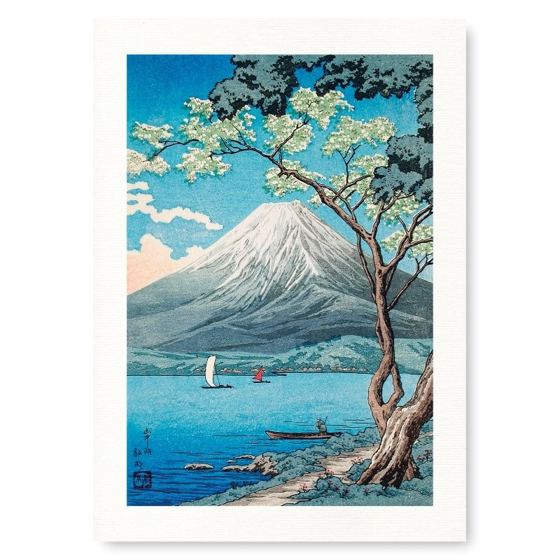 Estampe Japonaise Lac Yamanaka - A3