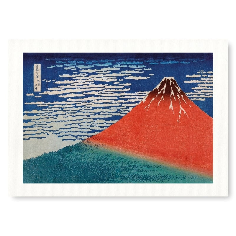 Estampe Japonaise Mont Fuji Rouge - A3