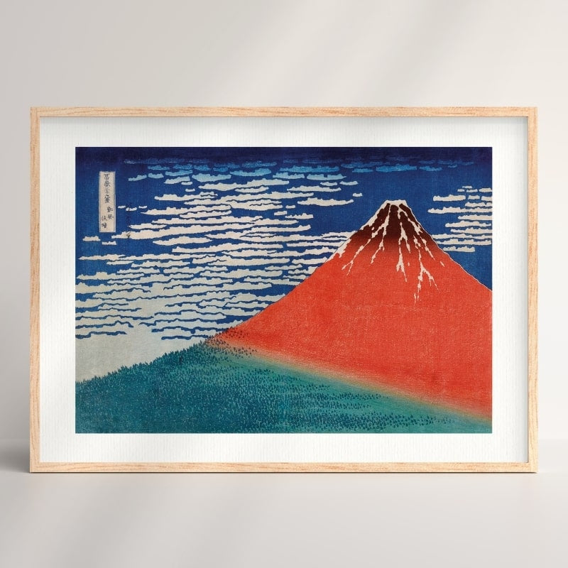 Estampe Japonaise Mont Fuji Rouge - A3