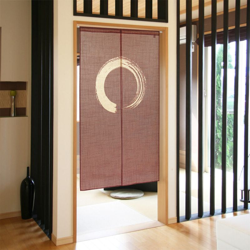 Noren Japonais Enso Marron - 85 x 150 cm