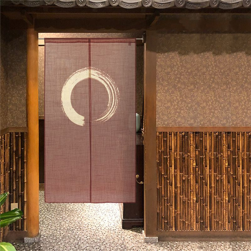 Noren Japonais Enso Marron - 85 x 150 cm