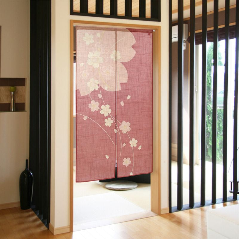 Noren Japonais Fleur Sakura - 85 x 150 cm