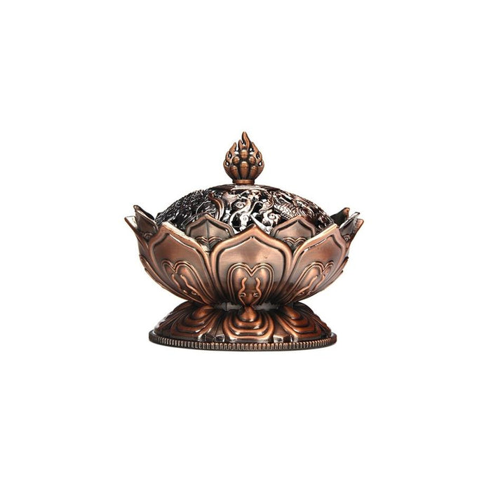 Bruciatore di incenso in metallo Lotus con coperchio | Ramen Nation