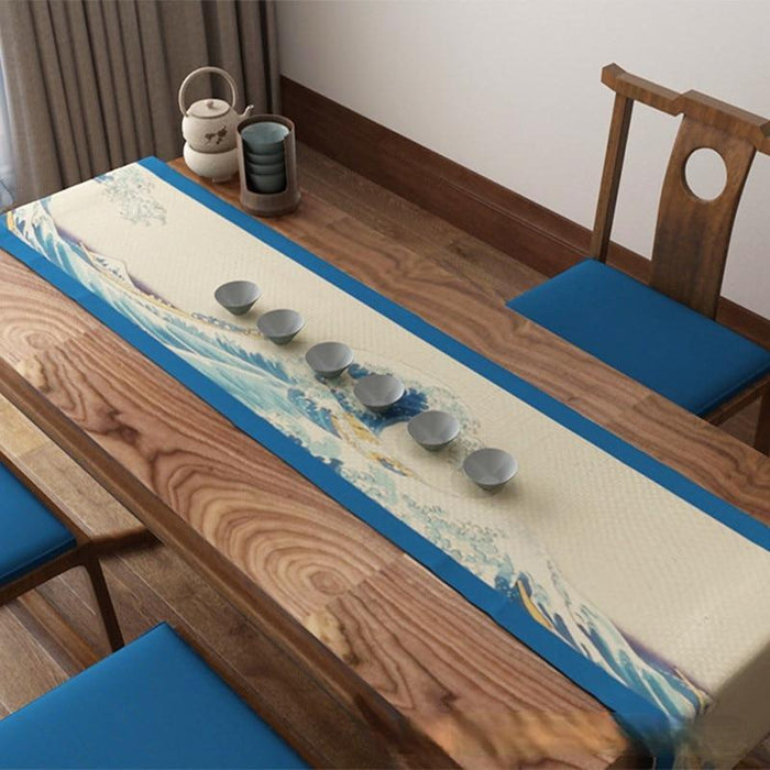 Camino de mesa japonés de algodón con ondas | Ramen Nation