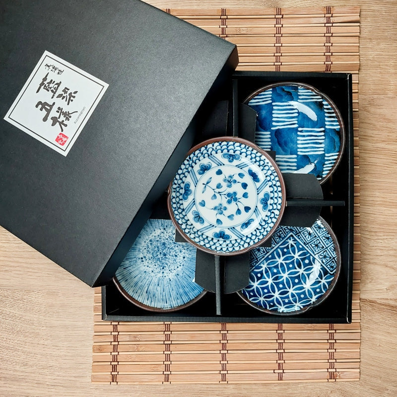 Coffret 5 Assiettes Japonaises Plates