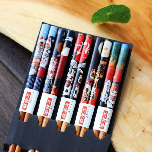 Caja de palillos japoneses con patrón tradicional | Ramen Nation
