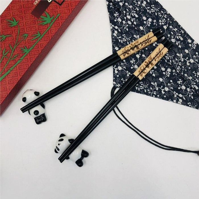Coffret Baguettes Japonaises Panda en Bois | Ramen Nation