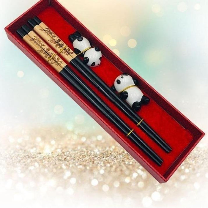 Scatola di bacchette giapponesi Panda in legno | Ramen Nation