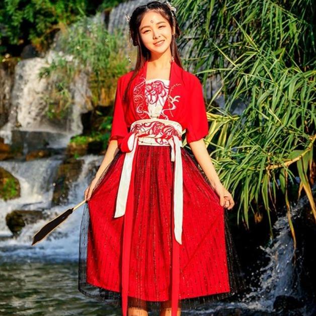 Kimono Japonais Femme Long Rouge | Ramen Nation
