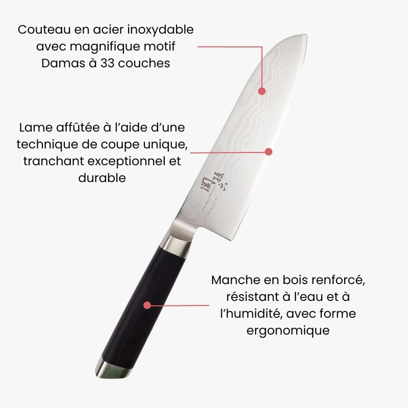 Couteau Santoku Damas