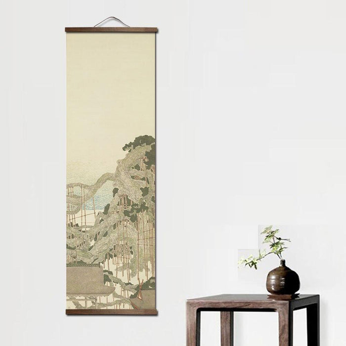 Tapiz de pared de estilo japonés con percha de madera | Ramen Nation