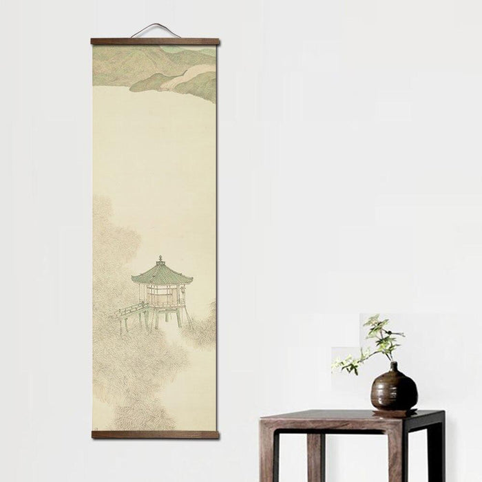 Tapiz de pared de estilo japonés con percha de madera | Ramen Nation