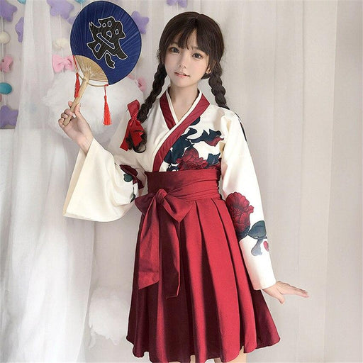 Kimono Japonés Corto Mujer Floral Tradicional | Ramen Nation