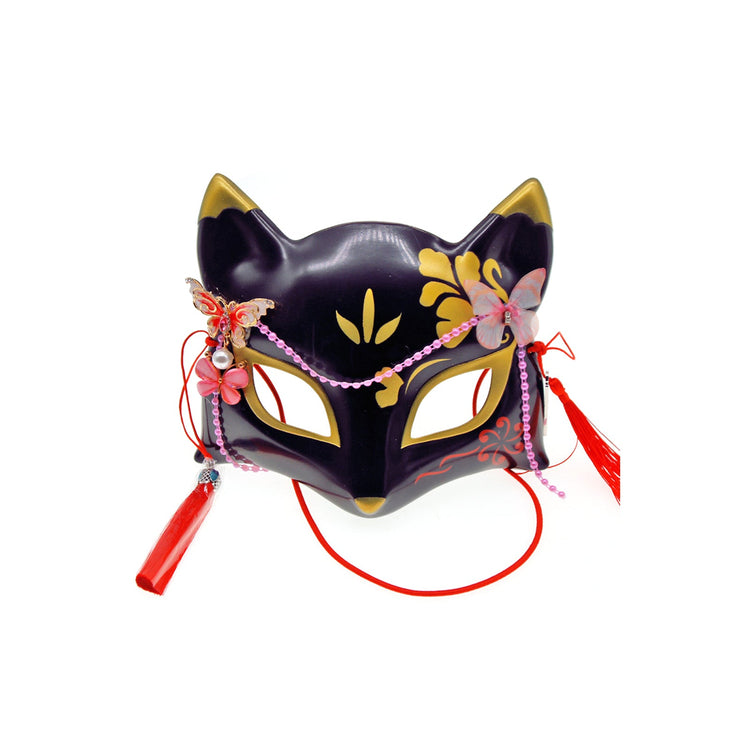 Masque Kitsune Renard Japonais avec Perle Noir | Ramen Nation