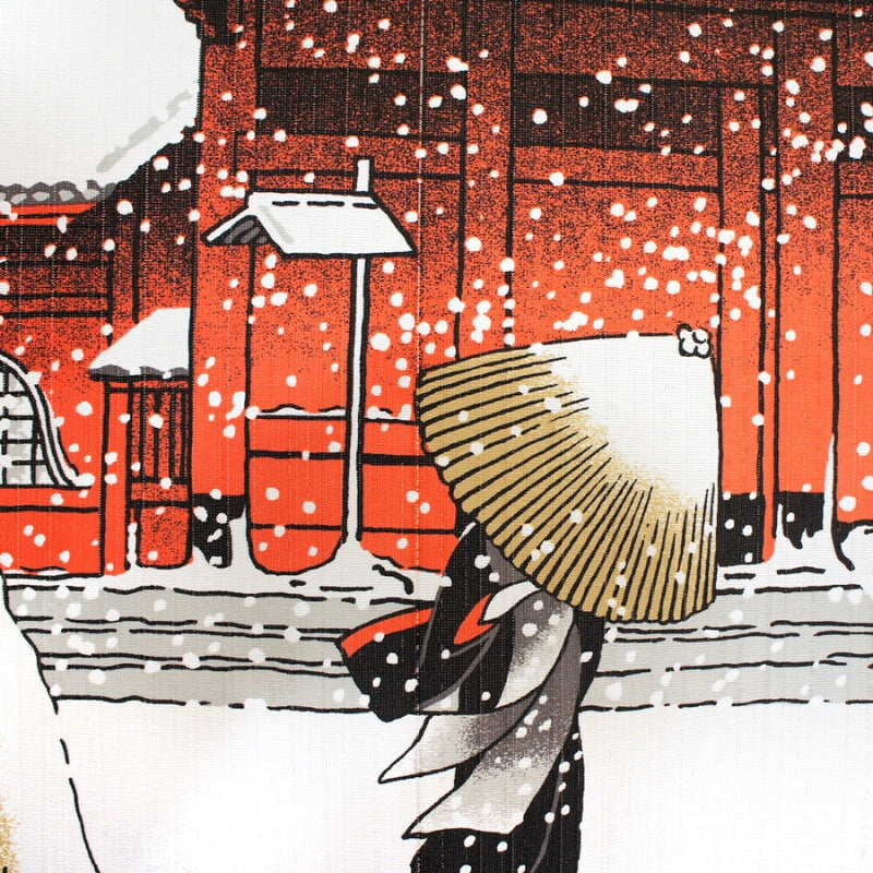 Noren Japonais Neige - 85 x 150 cm