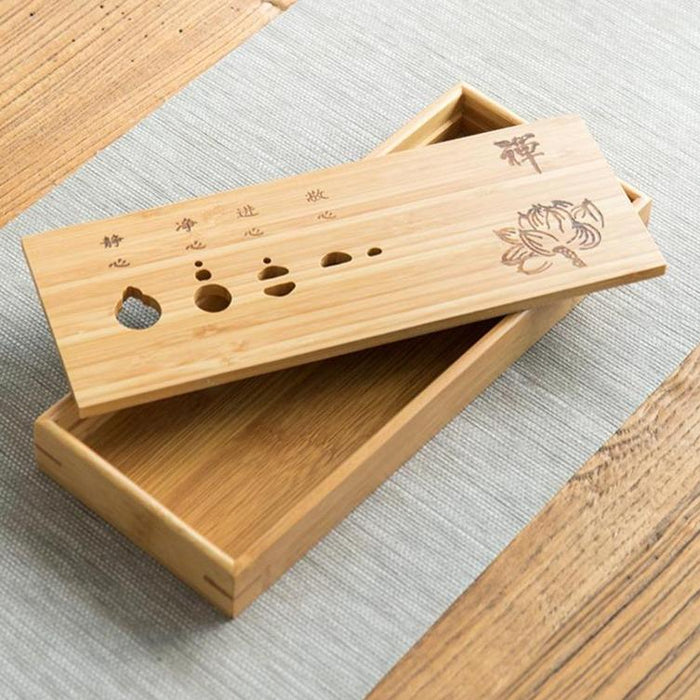 Bandeja de té de madera con motivos japoneses | Ramen Nation