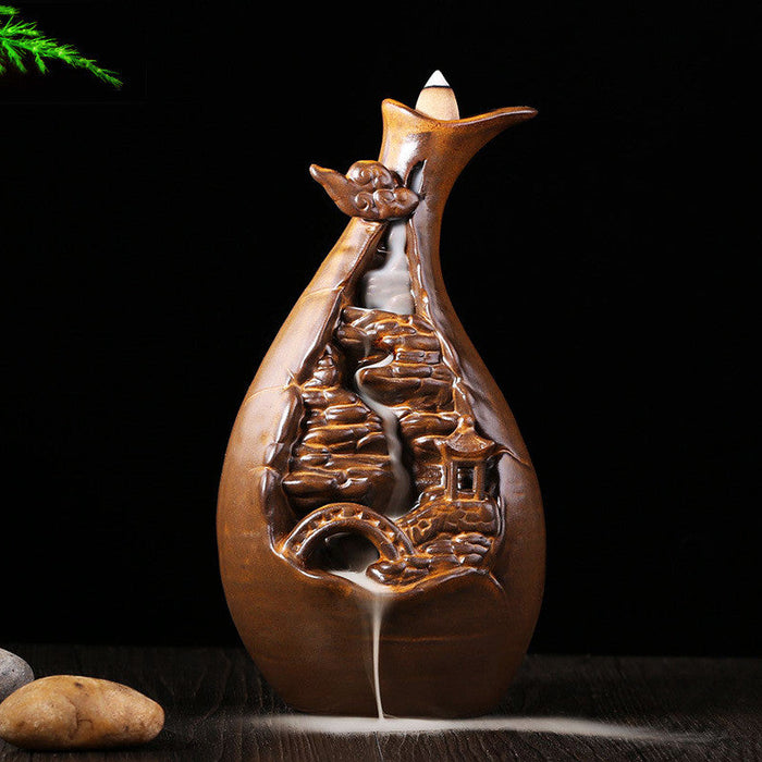 Porta incienso de cerámica con efecto de madera | Ramen Nation