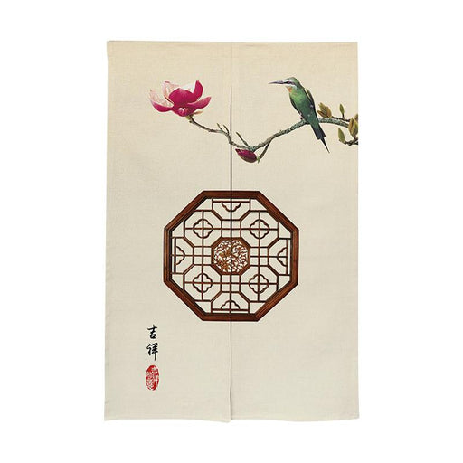 Rideau Japonais Noren Motif Fleurs Japonaises Oiseau / | Ramen Nation