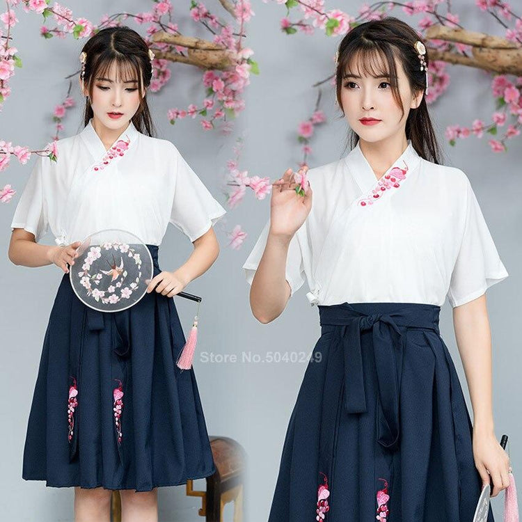 Robe Japonaise Courte - Rouge & Bleu | Ramen Nation