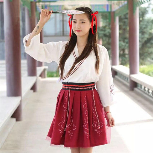 Robe Kimono Traditionnel - Rouge & Blanc | Ramen Nation