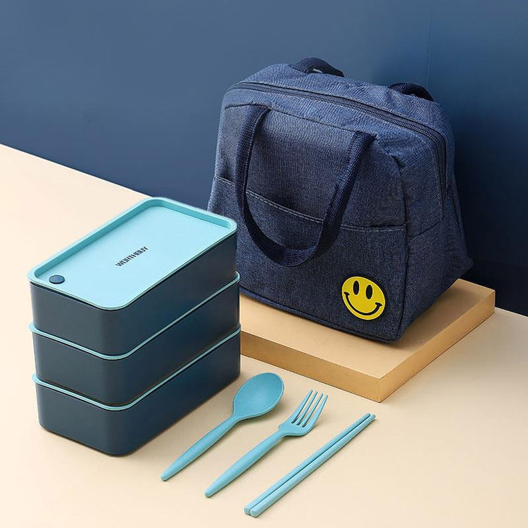 Set Lunch Box Bento Japonais Compartimenté Bleu | Ramen Nation