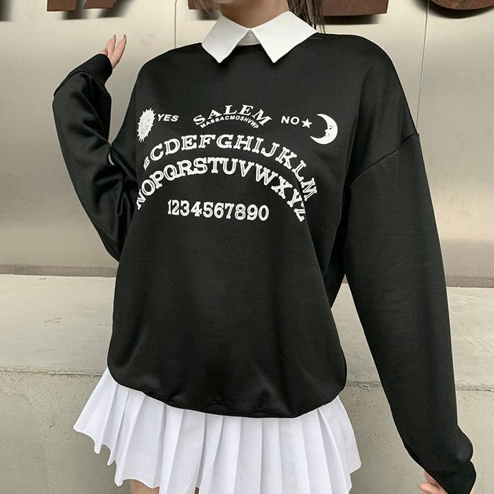 Sudadera de mujer negra con cuello desmontable | Ramen Nation