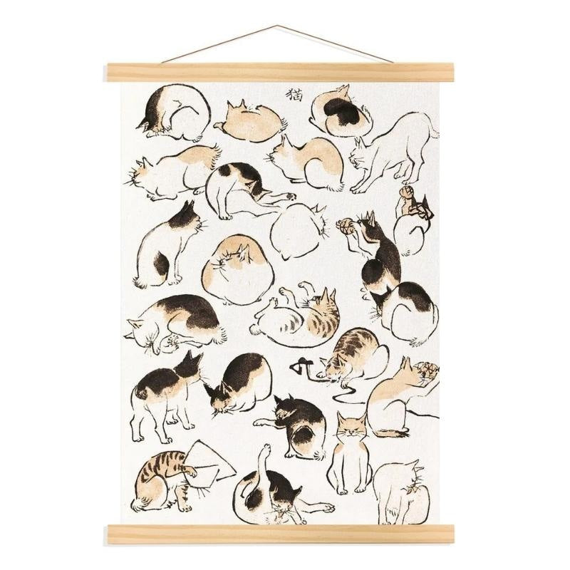 Tableau Estampe Chats Japonais