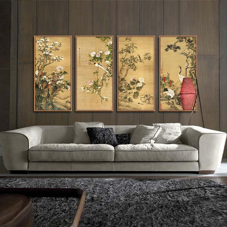 Toile imprimée Peinture traditionnelle chinoise de pivoine | Ramen Nation