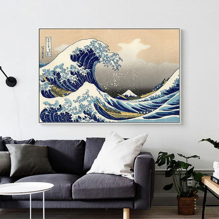 Poster Japonais Vague Kanagawa en toile | Ramen Nation