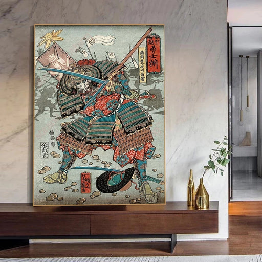 Pintura samurái japonesa de gran formato | Ramen Nation