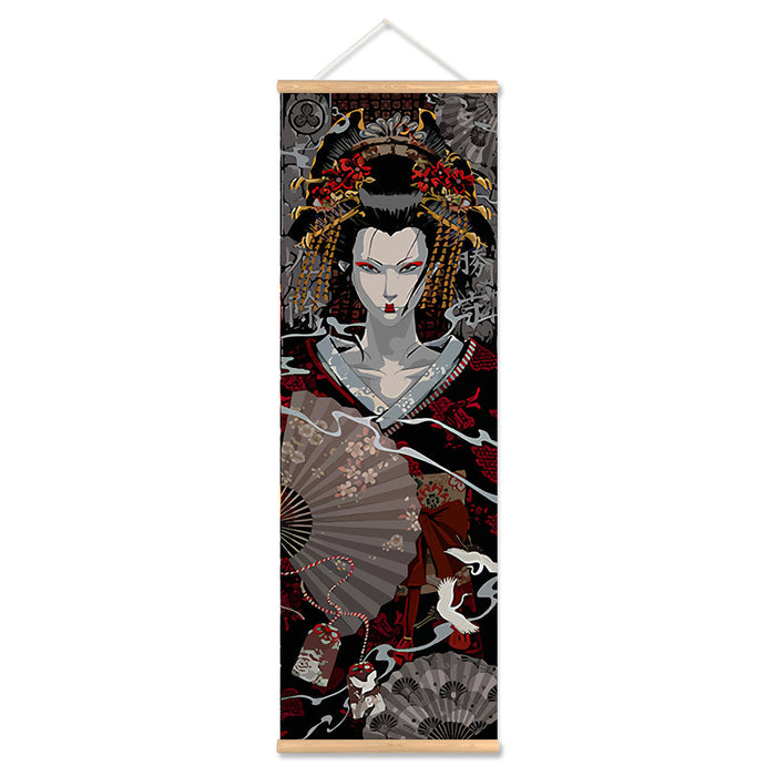 Tapisserie Murale Japonaise Samouraï Geisha / 20x60cm | Ramen Nation