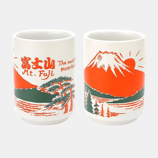 Taza de té japonesa con estampado del monte Fuji | Ramen Nation