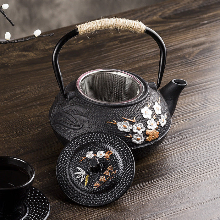 Tetera japonesa de hierro fundido negro | Ramen Nation