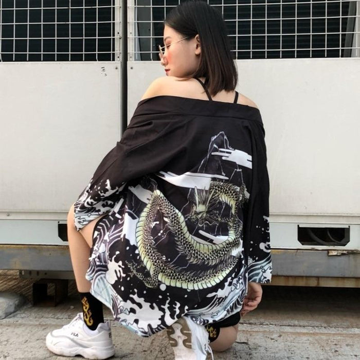 Veste Kimono Femme Dragon Japonais | Ramen Nation