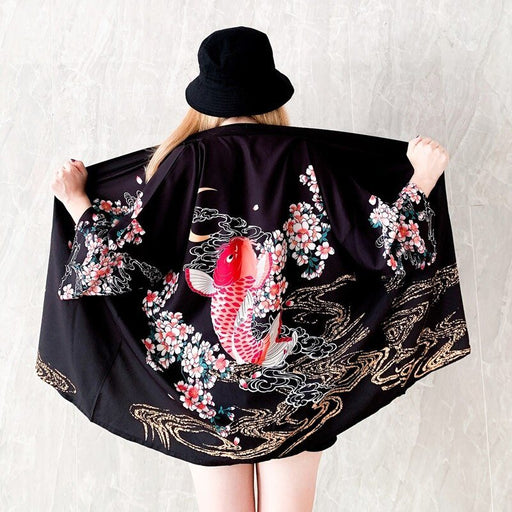 Veste Kimono Femme Motif Carpe Koï | Ramen Nation