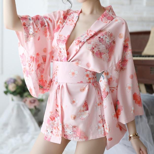 Pyjama Kimono Femme Court Rose | Ramen Nation